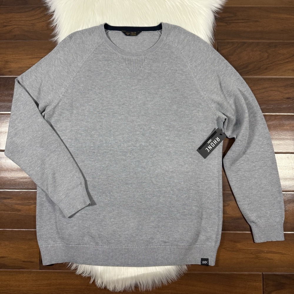 Rhone Men's Size XXL‎ Heather Gray Dubliner Crewneck Knit Pullover Sweater